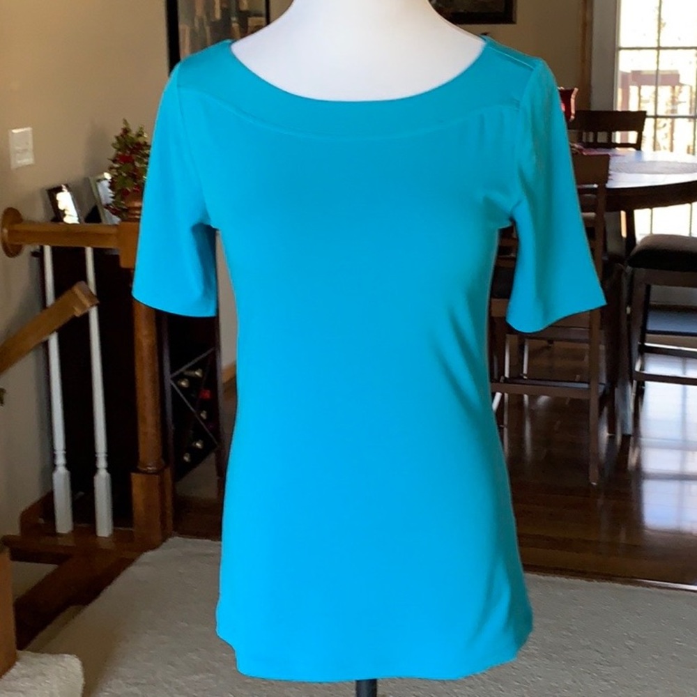 Banana Republic Turquoise Top w/Cut Out Backside